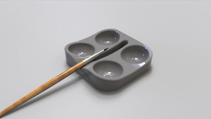 Ergonomic Paint Tray & Brush Holder #2