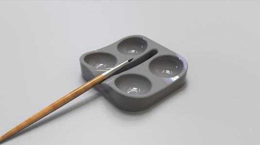 Ergonomic Paint Tray & Brush Holder #2