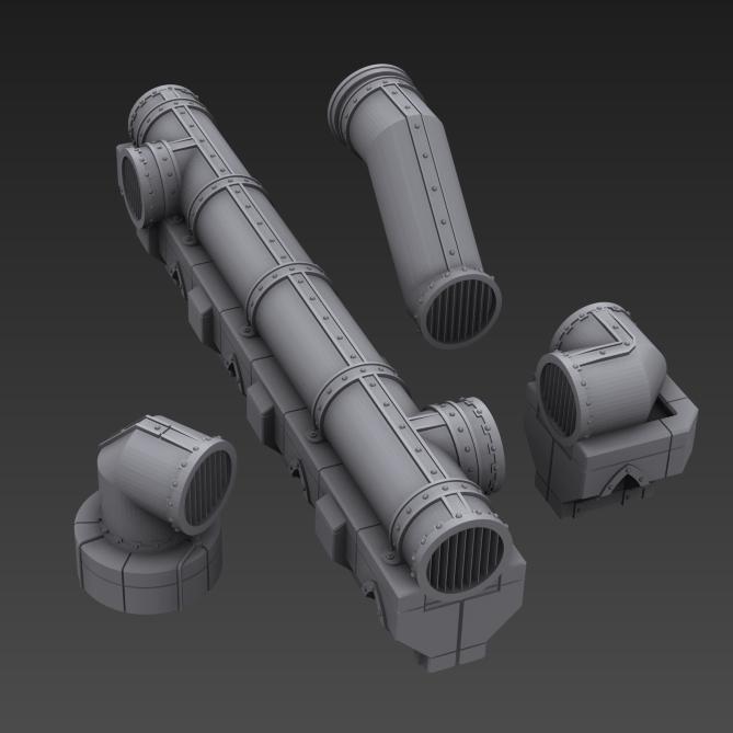 Industrial Tabletop Terrain Pipe Bend