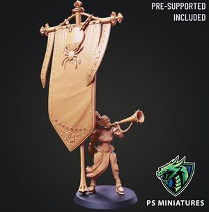 Drow Standard Bearer - 2 Variants and Pinup