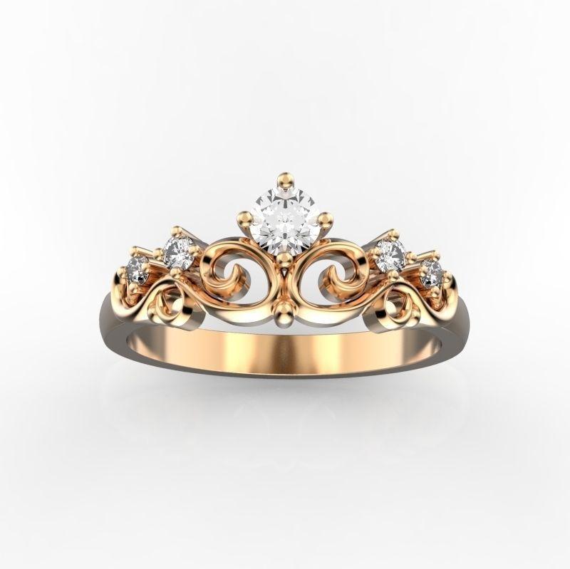 Crown ring with diamonds