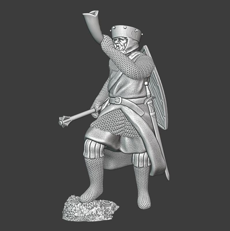 Medieval hornblower - crusader soldier