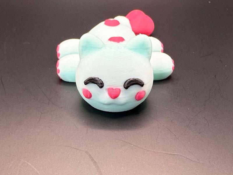 Valentine's Day Articulated Kawaii Cat with Paws