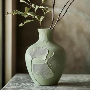 Verdant Ginkgo Vase – 3D-Printed Nature-Inspired Elegance