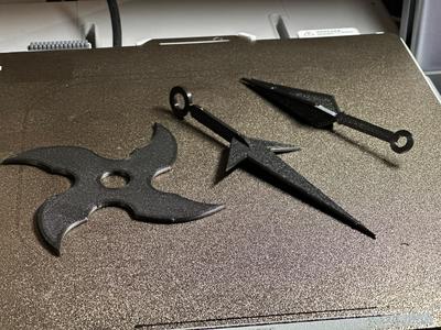 ninja's kit, shuriken, kunai