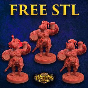 FREE Giff, Loxodon, & Rhinofolk Brewer STL| PRESUPPORTED | Dragon Trappers Lodge