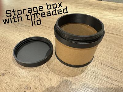 Storage boxes threaded lid (empty filament rolls)
