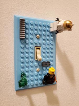 Single toggle brick light switch plate