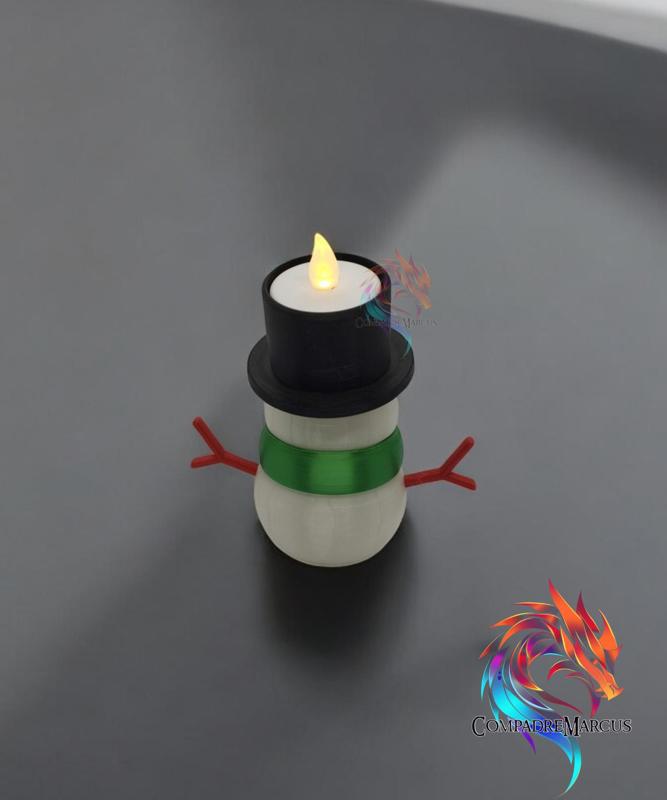 Snowman led Candle / no supports / 3mf included