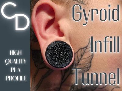 Gyroid Infill Tunnel Ear Gauges/Plugs