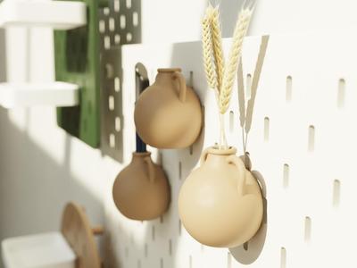 Mini Vase With Handles - Ikea Skadis Accessory