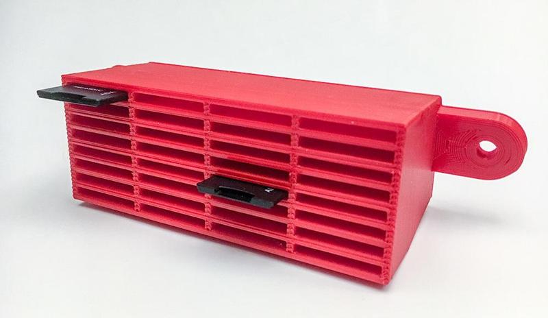 SD Card Holder with mounting flanges