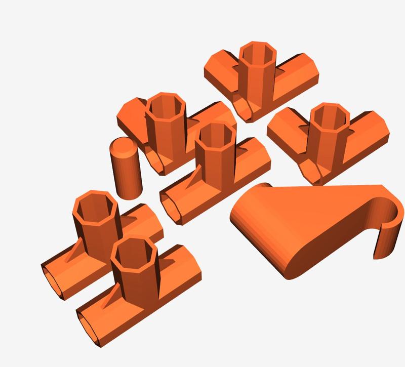 Joint Connectors for 12mm Tubes in JYSK Wardrobe