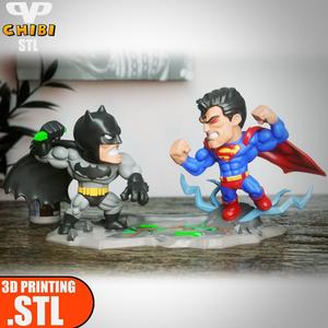 Batman vs Superman Chibi STL for 3D Printing ChibiSTL 3DXM
