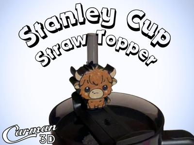 Highland Cow Stanley Cup Straw Topper