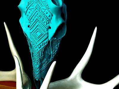 "Azteca" Deer Skull Antler Mount