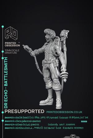 Battlesmith Artificer - Dr Echo - Ghast busters - PRESUPPORTED - Illustrated and Stats - 32mm scale