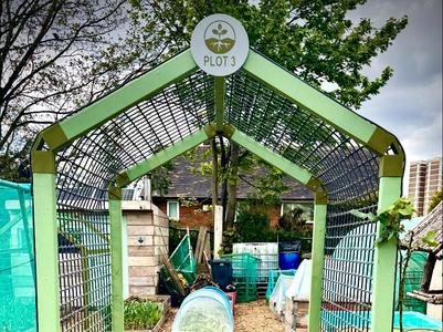 Garden / Allotment Arch Brackets with Name Plate.