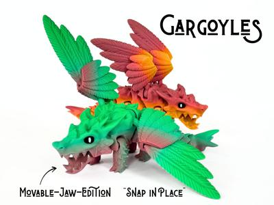 Gargoyles - Winged Dragon - Snap-In-Movable-Jaw