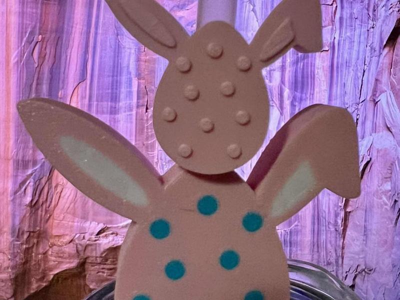 Easter Egg With Bunny Ears Straw Topper