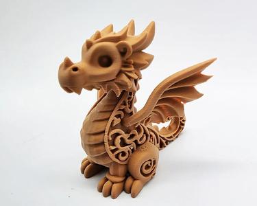 Wood-Carved Cute Dragon   