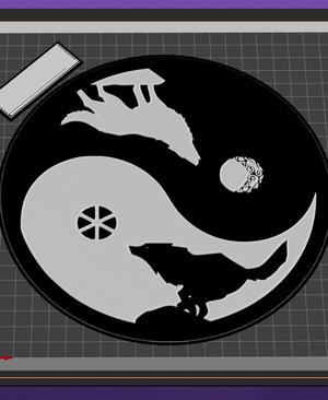 Twin Wolves Yin Yang