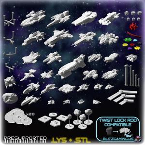 Bundle: 28 Ships, Terrain, Ruleset, Tokens - Brave Sun