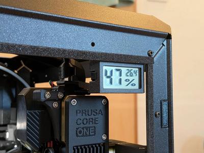 Prusa Core One Thermometer/Hygrometer Holder   