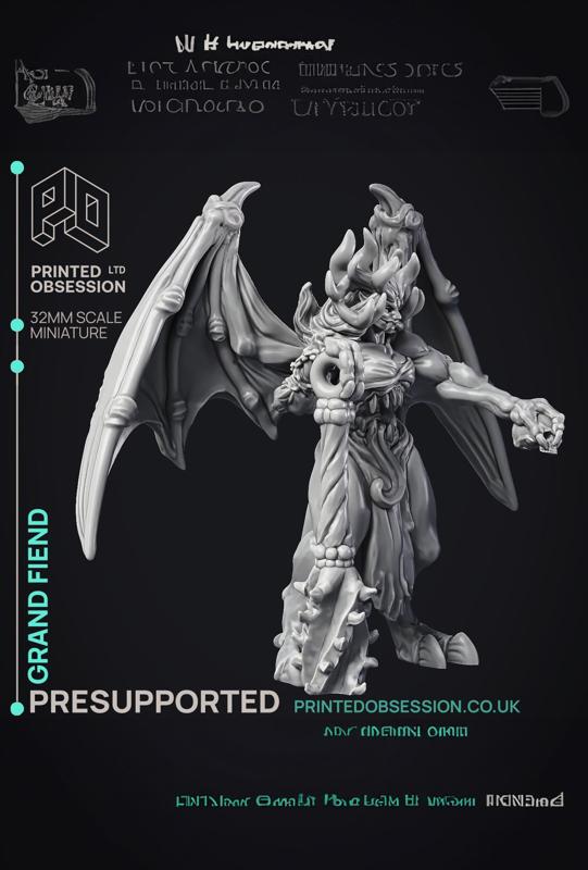 Grand Fiend - Large Demon - PRESUPPORTED - Hell Hath No Fury - 32mm Scale 