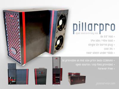 pillarpro - Open Source 8-bay NAS + 3.5" drives.
