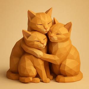 Love Cats low poly   