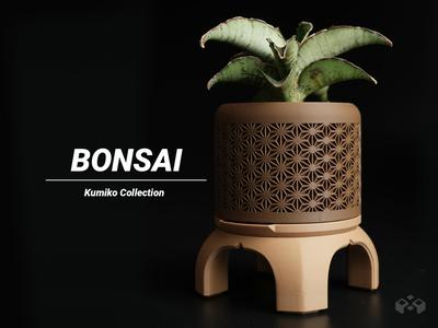 Kumiko Bonsai Planter with Legs 