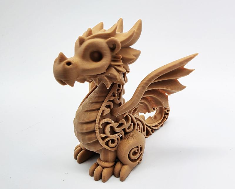 Wood-Carved Cute Dragon