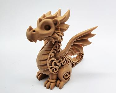 Wood-Carved Cute Dragon