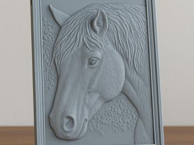 3D Printed Horse Relief – Horse Head Wall Art