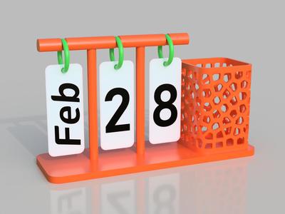Pen holder calendar
