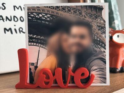 "Love" Photo Stand – Romantic 3D Decor