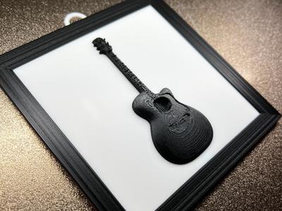 Guitar Relief Sculpture
