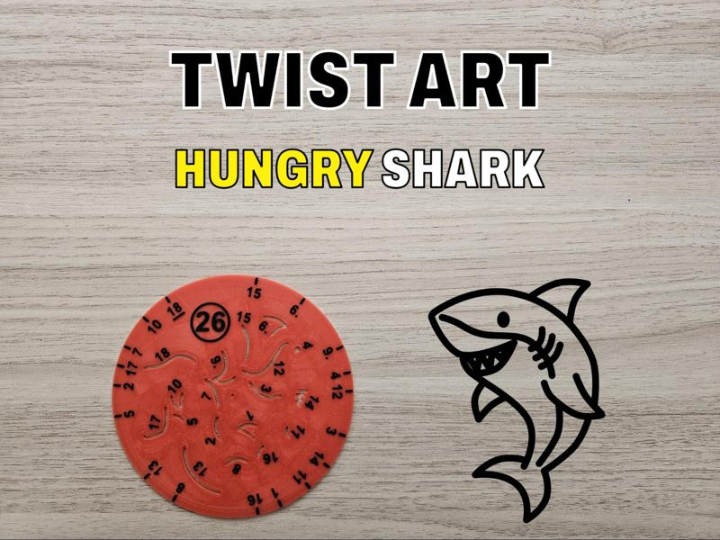 Twist Art 26 Shark - Rotary Drawing Stencil