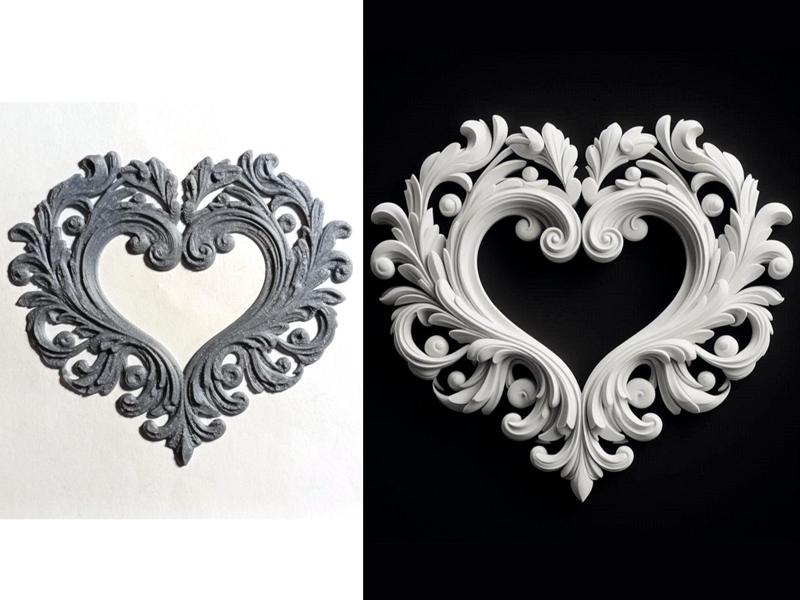 Decorative heart-shaped frieze