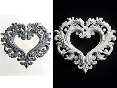 Decorative heart-shaped frieze