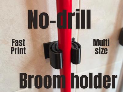 NO-DRILL BROOM STICK HOLDER