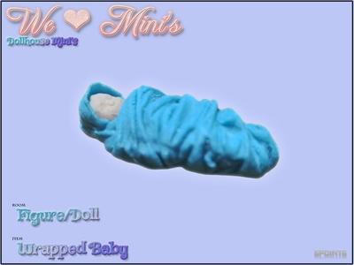 Dollhouse - Wrapped Baby 0-5 Months 1:18 1:12