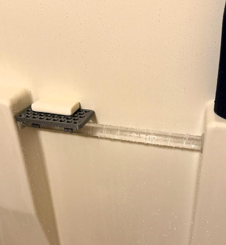 Shower Soap Dish Grab Handle Clip On