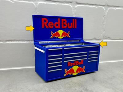 Lid - Red bull Inspired Toolbox desk organizer pen