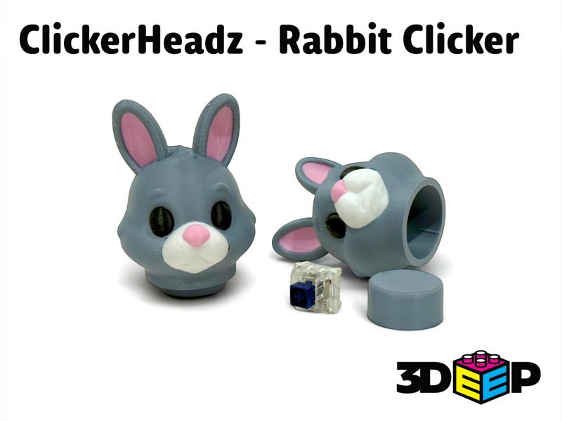 ClickerHeadz - Rabbit Keyboard Clicker & Keychain