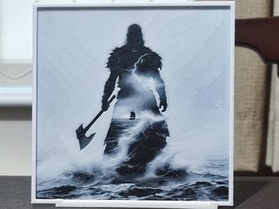 Double Exposure Viking - HueForge 2 Color