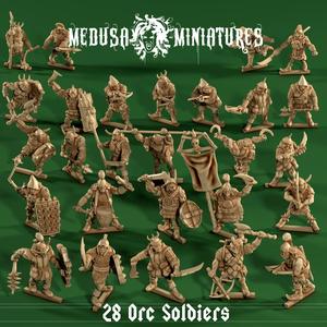Warhorde of the Broken Banner - 28 Orc Soldier Miniatures