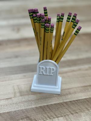 Gravestone Pencil Holder