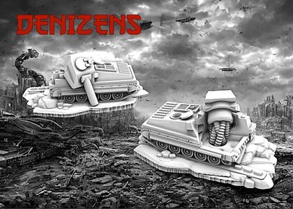 Denizens 8mm Pocket Wargame Destroyed Tank No1 - Wargames
